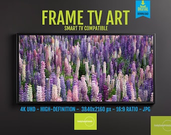 Floral Frame TV Art: Pink Purple Flower Print (Digital Download)
