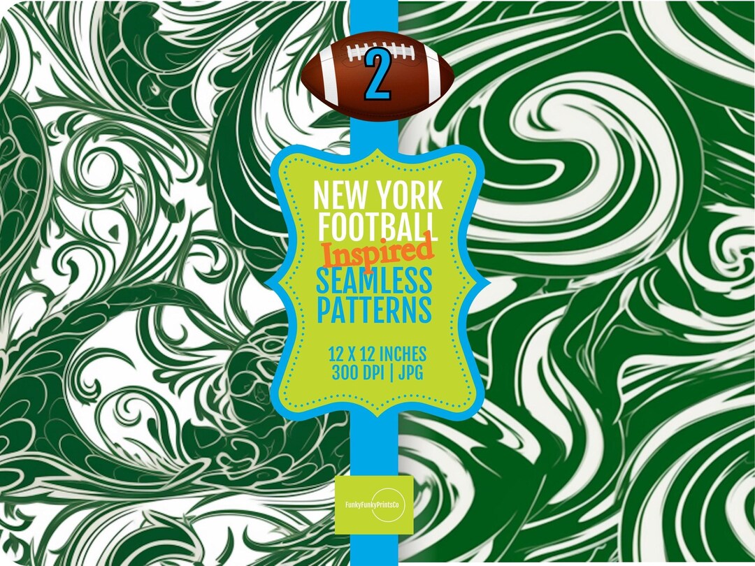 Fancy Football Patterns PRINTABLE Patterns Football Seamless 12x12 Tiles in New York Colors ...