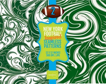 PRINTABLE Patterns Football Seamless 12x12 Tiles in New York Colors, Digital Papers 300dpi JPG, Digital Download for Crafts