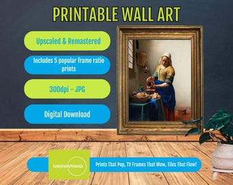 Dutch Baroque Print Vermeer Milkmaid Wall Art, Classic Kitchen Decor, Timeless Old Master Digital Download, Historical Art Gift