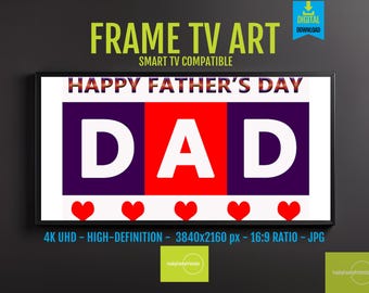 Samsung Frame TV Fathers Day Art | 4K Digital Download, Dad Theme HD Screen Saver, Smart TV Wall Decor, 16x9 Father's Day Gift, 17