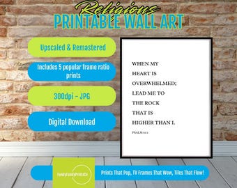 Psalm 61:2 Scripture Wall Art – Christian Quote Poster, From the Ends of the Earth Verse Print, Faith Home Decor, Digital Download