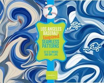 12x12 Seamless Tiles - Los Angeles Baseball-Inspired Colors -Set of 2 - PRINTABLE Patterns | Digital Papers | 300 dpi JPG | Seamless Pattern