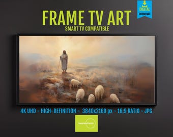 The Lord Is My Shepherd FRAME TV Art 4K Digital Download, Religious Decor, Modern Scripture for Christian Home, Inspirational Artwork, 1801