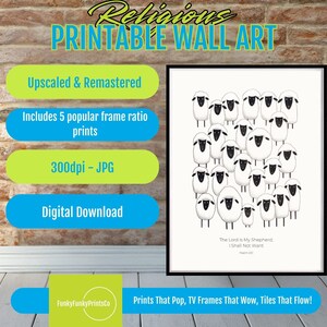 Christian Wall Art - The Lord Is My Shepherd Psalm 23 PRINTABLE, Faith Decor, Inspirational Scripture Digital Download