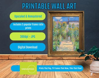 Sunflower Wall Art Monet Download - Vibrant Impressionist Garden Path Decor - Famous Floral Print, French Art for Home or Office
