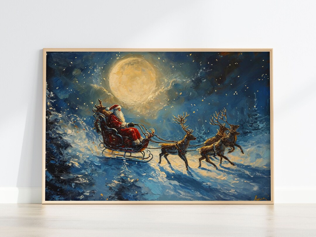 PRINTABLE Vintage Christmas Decor Print Rustic Christmas Decor Santa