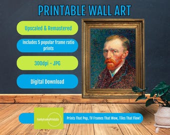 Vincent van Gogh Self Portrait PRINTABLE, Famous Post-Impressionist Wall Art, Artistic Home Decor, Timeless Classic Gift Idea