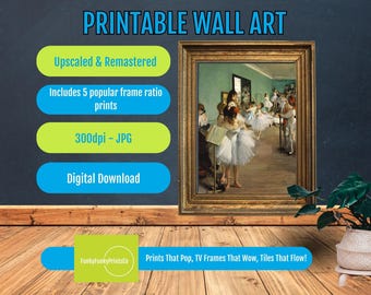 Ballet Wall Art Print - Degas Dance Class Reproduction - Elegant Dance Decor, PRINTABLE Ballerina Art & Gift for Dancers, DIGITAL Download