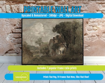 Rustic Landscape Digital Art – Moody Nature Wall Print, Instant Download for Modern Cabin or Farmhouse Aesthetic Decor
