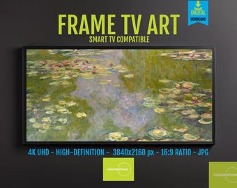 Monet Water Lilies Art Print: 4K Digital Download for Samsung TV