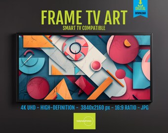 Abstract Geometric Art for Samsung Frame TV: Colorful Modern Shapes