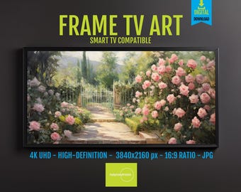 Vintage Rose Garden Samsung Frame TV Art: Farmhouse Floral (Digital Download)