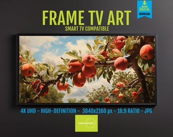 Apple Orchard Digital Art for Samsung Frame TV – Ripe Red Apples, Fresh Fruit Harvest, 4K UHD Wall Decor & Serene Nature Download