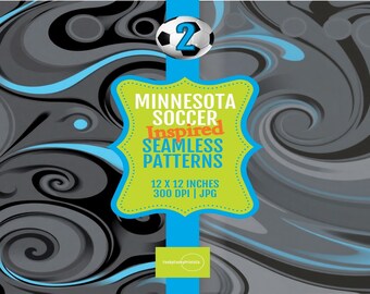 Soccer Fan Art Patterns – High Resolution Blue & Gray Minnesota Soccer Designs, Vibrant 300 DPI Digital Paper for Creative Projects