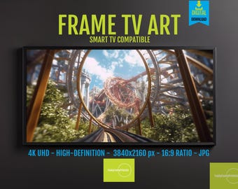 Samsung Frame TV Art: 4K Roller Coaster View - Digital Download