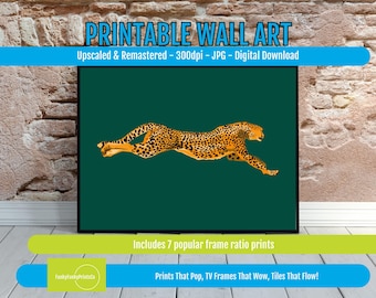 Leaping Leopard Art Print: Vibrant Jungle Safari Decor (Digital Download)