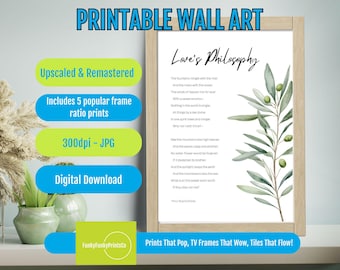 Shelley Love's Philosophy Poem Print: Romantic Wall Art (Digital Download
