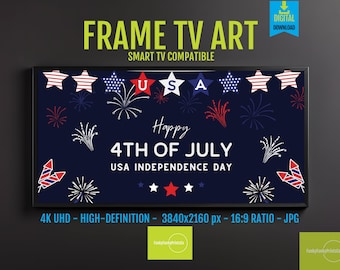 Digital Download Art for FRAME TV – American Flag, 4th of July & Independence Day HD 4K Patriotic Decor, Summer Americana Art, 237