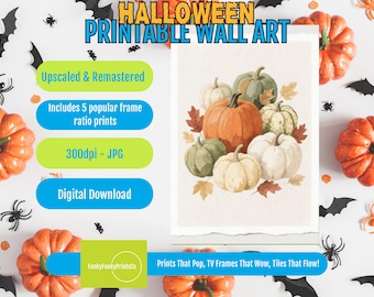 Pumpkin Wall Art: Watercolor Fall Design - Warm Orange Hues