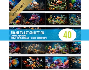 Samsung FRAME Tv Aquarium Art - 40+2 Sea Life Images | Ocean Collection | 4k HD 16x9 Digital Download | LG Screensaver