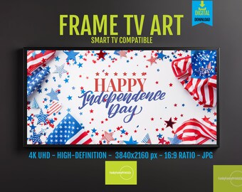 American Flag Art for Samsung Frame TV - Patriotic 4th of July Stars & Stripes Digital Decor, USA Independence Day Wall Artwork, 241