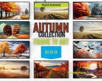 Fall Scenery Digital Art Bundle - 20 Autumn Frames for Samsung TV