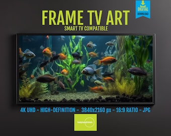 Digital Aquarium 4K Art for Samsung FRAME TV – Instant Download Fish Illustration, Underwater Oasis, Ocean Theme Living Room Décor, 1042