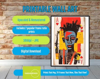 Basquiat Abstract Art Print, Instant Download Multiple Sizes, Modern Graffiti Wall Art, Printable Contemporary Decor for Stylish Interiors