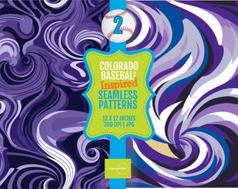 PRINTABLE Tiles 12x12 Seamless Pattern - Colorado Baseball Inspired Colors Digital Download, 300dpi JPG, PRINTABLE Patterns & Papers