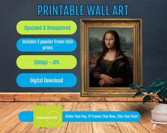 Mona Lisa Print Renaissance Wall Art – Da Vinci’s Famous Painting, Museum Quality Digital Download, Art History Decor for Home