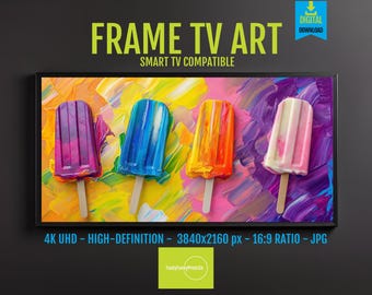 Summer Popsicle Art for Samsung Frame TV: 4K HD (Digital Download)