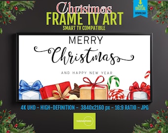 Samsung Frame TV Art – Warm Christmas Screensaver, Cozy Winter Digital Download, 4K UHD Holiday Wall Display for Living Room Decor
