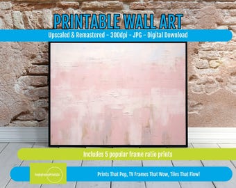 Blush Pink Abstract Art Print, Textured Minimal Wall Decor, Neutral Pastel Printable Poster, Modern Boho Scandinavian Home Bedroom Office