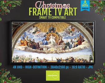 Celestial Renaissance Digital Art, Vibrant Fresco (4K UHD for Frame TV)