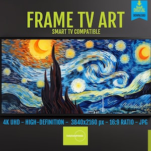 Marco para TV Samsung con diseño de noche estrellada – Cielo índigo 4K (Descarga digital)