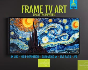 TV Art Screensaver: Starry Night Indigo Blue - Van Gogh Inspired