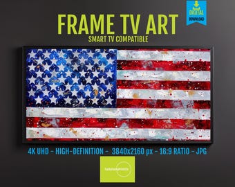 Abstract American Flag Art: Samsung Frame TV Patriotic Display (Digital Download)