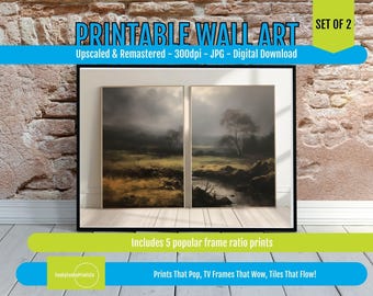 Moody Landscape Art PRINTABLE - Dark Wall Decor - Modern Aesthetic - Unique Home Office Art, Digital Download, Moody Decor