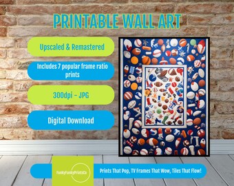 Printable Quilt Wall Art Sports-Themed 300 DPI JPG Download | DIY Digital Quilt Decor for Crafting, Scrapbooking & Home Art Projects