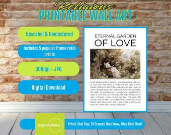 Eternal Garden of Love Poem Print Mother’s Love Wall Art, Sentimental Gift for Mom, Vintage Garden Decor, Inspirational Poetry Poster