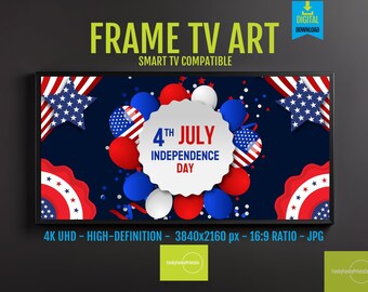 Fourth of July Americana Decor - Digital Download for FRAME TV Patriotic | Red White Blue Independence Day Art | HD Screensaver, 233