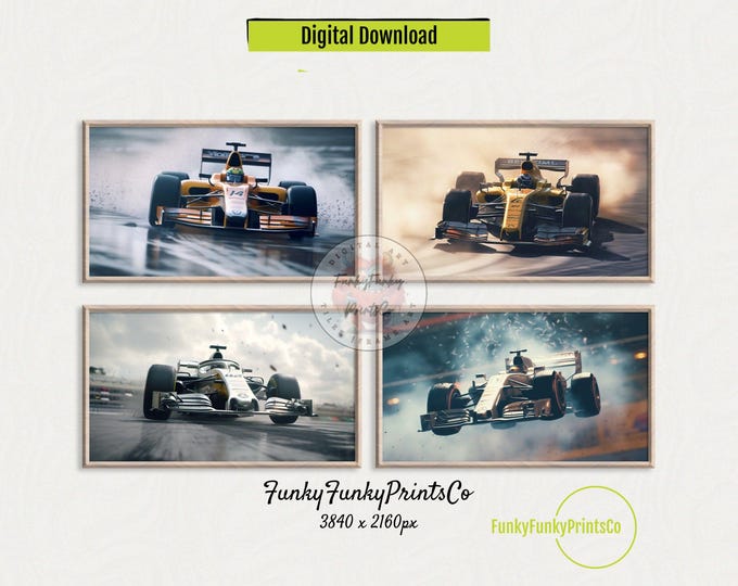 Motorsport TV Wallpaper Set of 4 - Formula One F1 Tracks Art | Samsung Frame TV Decor | 4K HD 16x9 | Digital Download