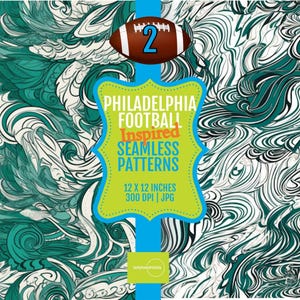 Philly Football Seamless Pattern: 12x12 Digital Paper (Set of 2, JPG)