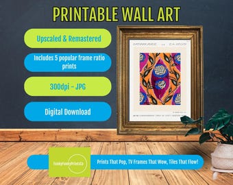 Samarkande Plate 4 by E.A. Seguy - Vibrant Textile Art Exotic Vintage Decor Bold Botanical, Art Deco Print, Floral Pattern, Oriental Motif