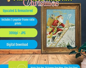 Vintage Christmas Printable Wall Art, Snowy Winter Village Scene, Cozy Holiday Cottage Poster, Nostalgic Festive Home Decor Digital Download