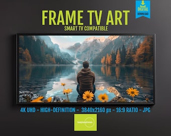 Mountain Lake Landscape: Peaceful Nature Scene (4K Digital Download)