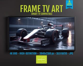 Samsung FRAME TV Art Formula 1 Race Car Scene | F1 Racing 4K Digital Art Gift for Racing Fans | Motorsport Smart TV Screensaver Decor, 1052