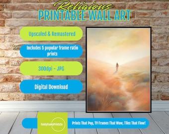 Abstract Jesus Art Print: Modern Christian Home Decor (Digital Download)