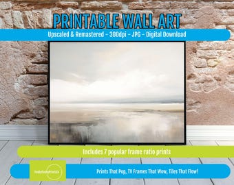 Abstract Beach Art Print - Coastal PRINTABLE Wall Decor  Digital Download Ocean Painting, Modern Beach House Decor, Ocean-Inspired Wall Art